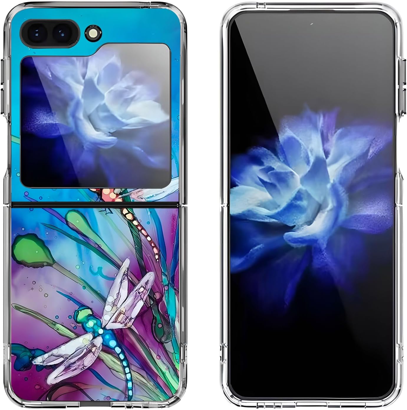 Funda para Samsung Galaxy Z Flip 5, diseño de libélula antiarañazos, sólida, rígida, a prueba de golpes, para Samsung Galaxy Z Flip 5
