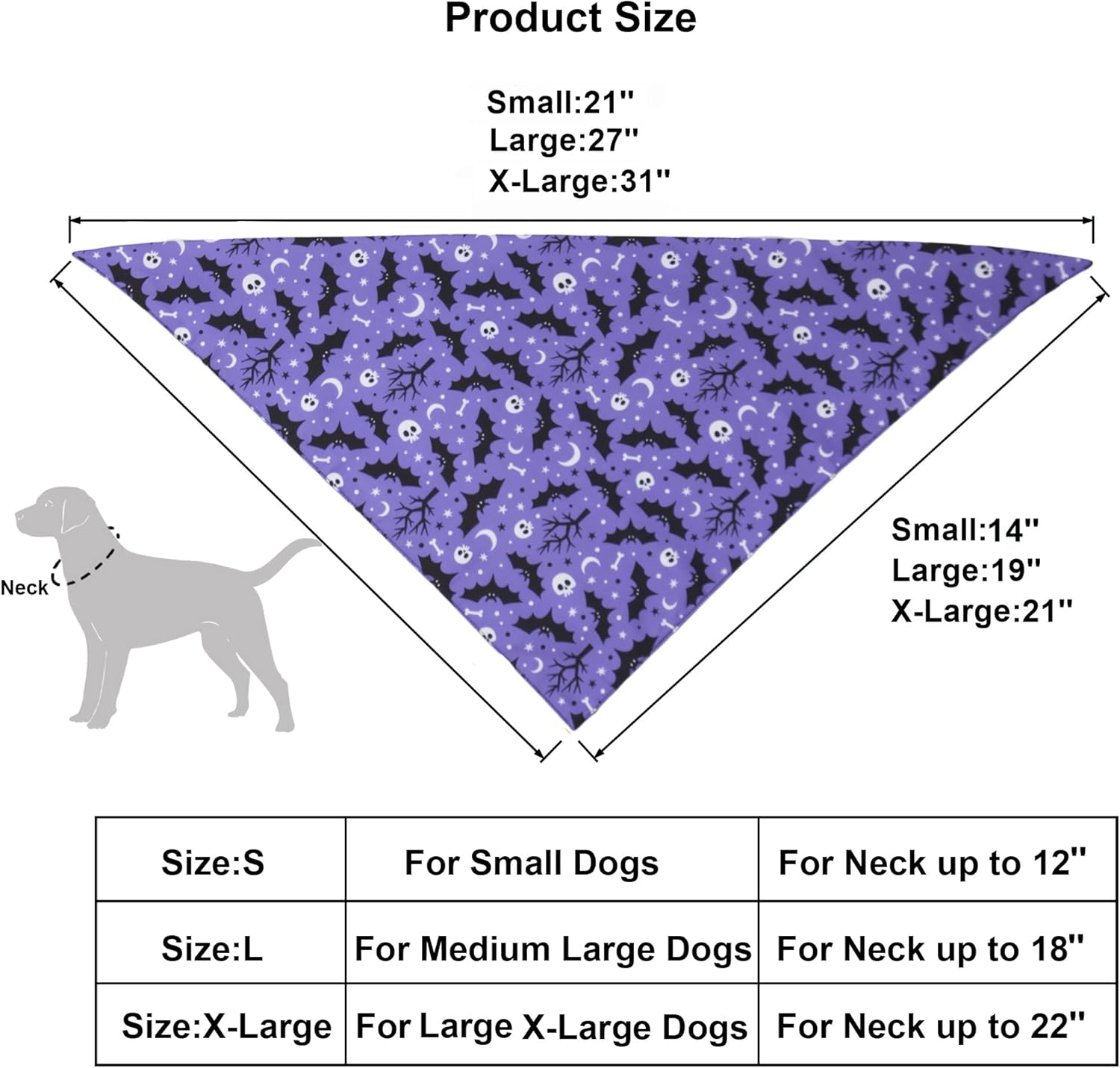 ADOGGYGO Paquete de 2 bandanas de Halloween para perro, bufanda triangular reversible para perro, accesorios de Halloween para perros grandes y