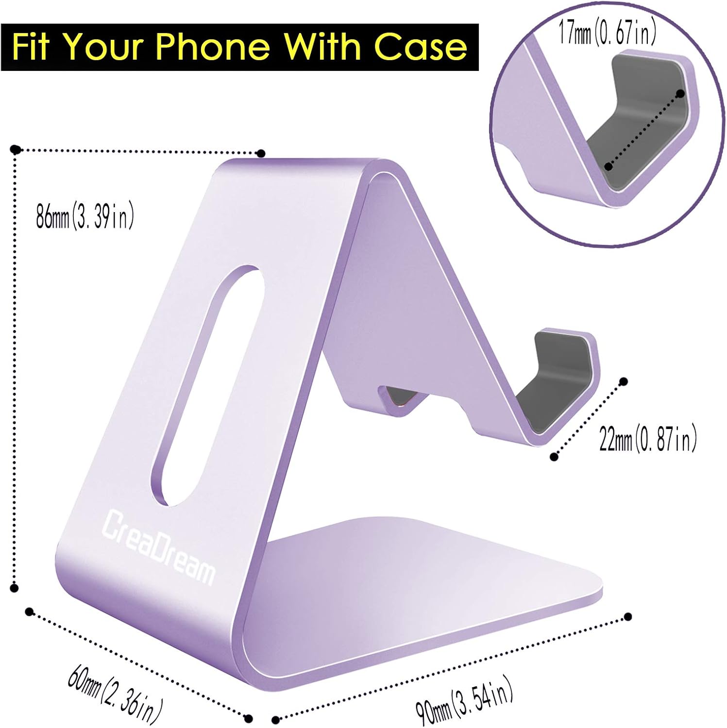CreaDream – Soporte para teléfono móvil, soporte de aluminio, compatible con interruptor, todos los teléfonos inteligentes, iPhone 11 Pro Xs Max Xr