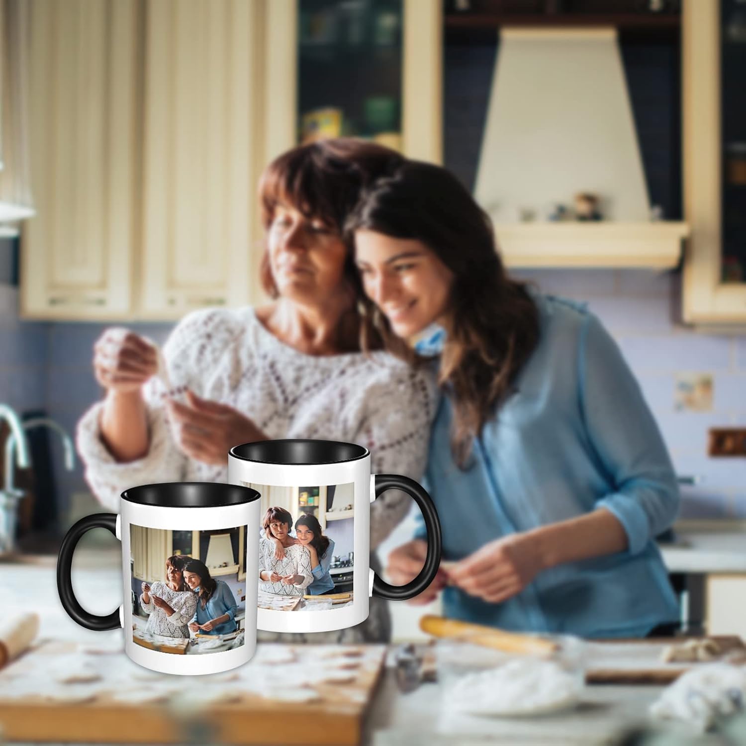 Tazas de café con foto personalizadas, 11 onzas, tazas personalizadas con nombre de imagentexto, regalos personalizados para el día de San Valentín,