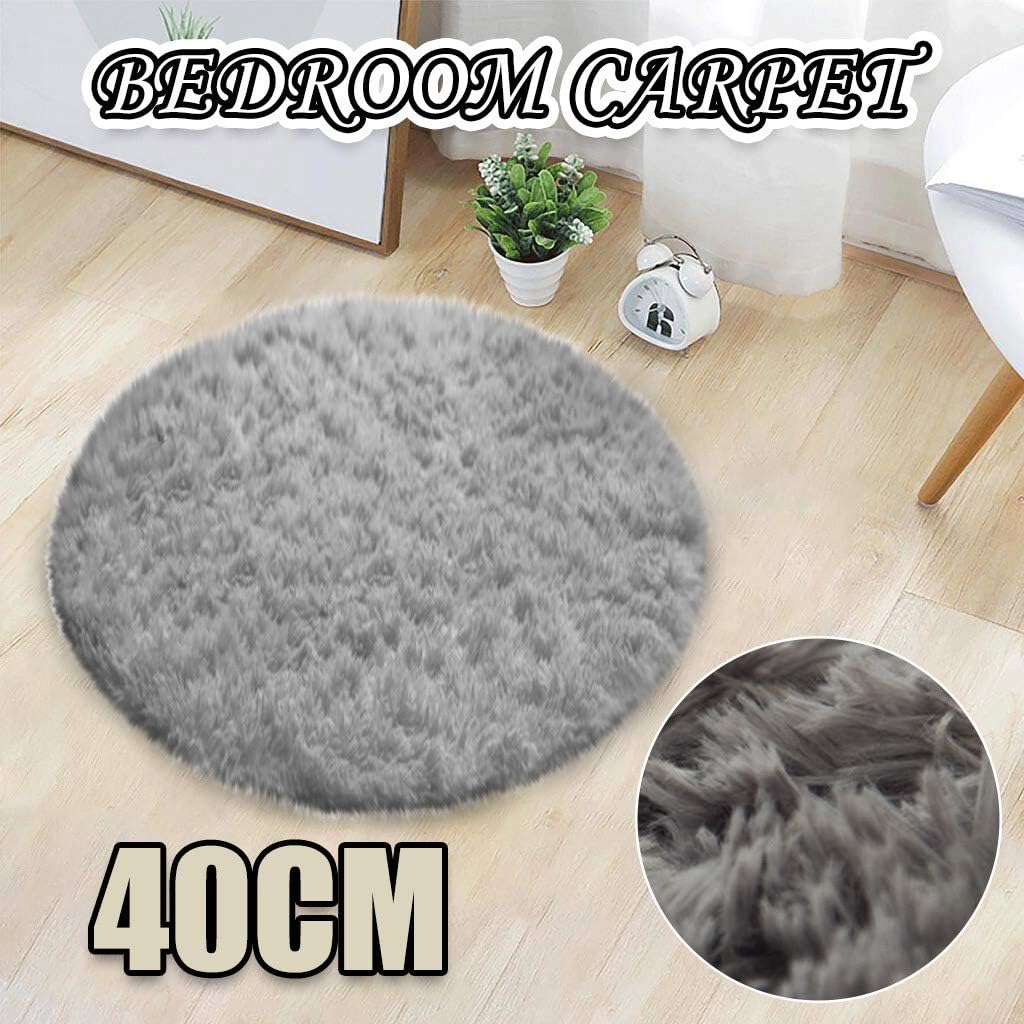 Scceatti Alfombras para dormitorio de 16 pulgadas, lavables, esponjosas, gruesas, para sala de estar, alfombra circular geométrica, alfombra de