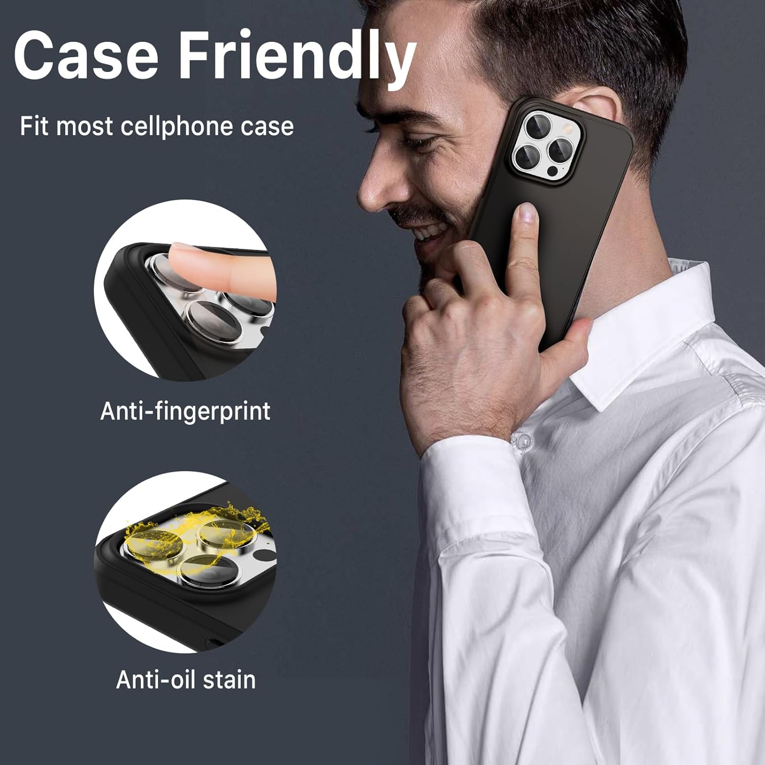 MYBAT PRO – Protector de lente de cámara para iPhone 15 Pro de 6.1 pulgadas y iPhone 15 Pro Max de 6.7 pulgadas, anillo de metal individual 9H,