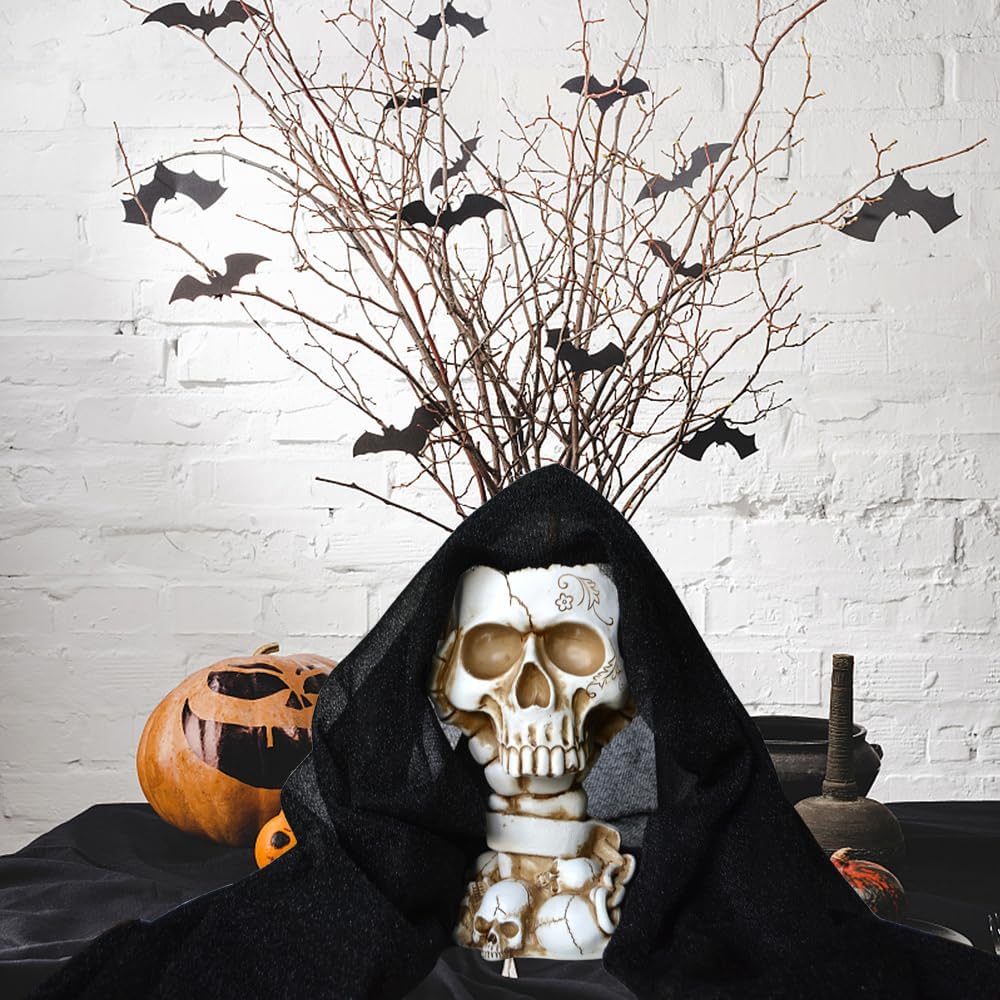 Jarrón de Halloween, maceta de calavera, maceta de Halloween, maceta de calavera, macetas góticas, decoración de calavera, macetas del día de los