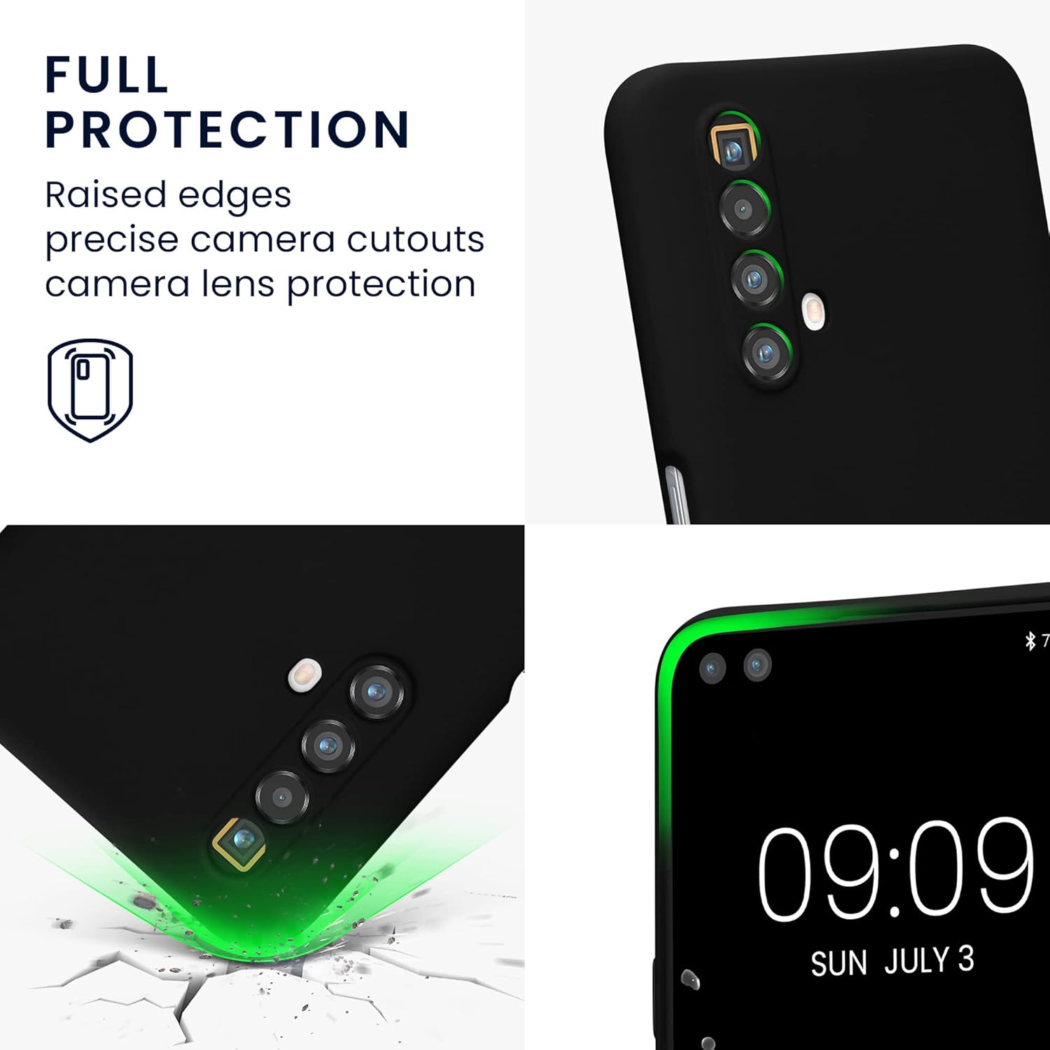 kwmobile Funda compatible con Realme X3 SuperZoom  X50 5G – Funda protectora delgada de TPU con acabado mate suave – Negro mate