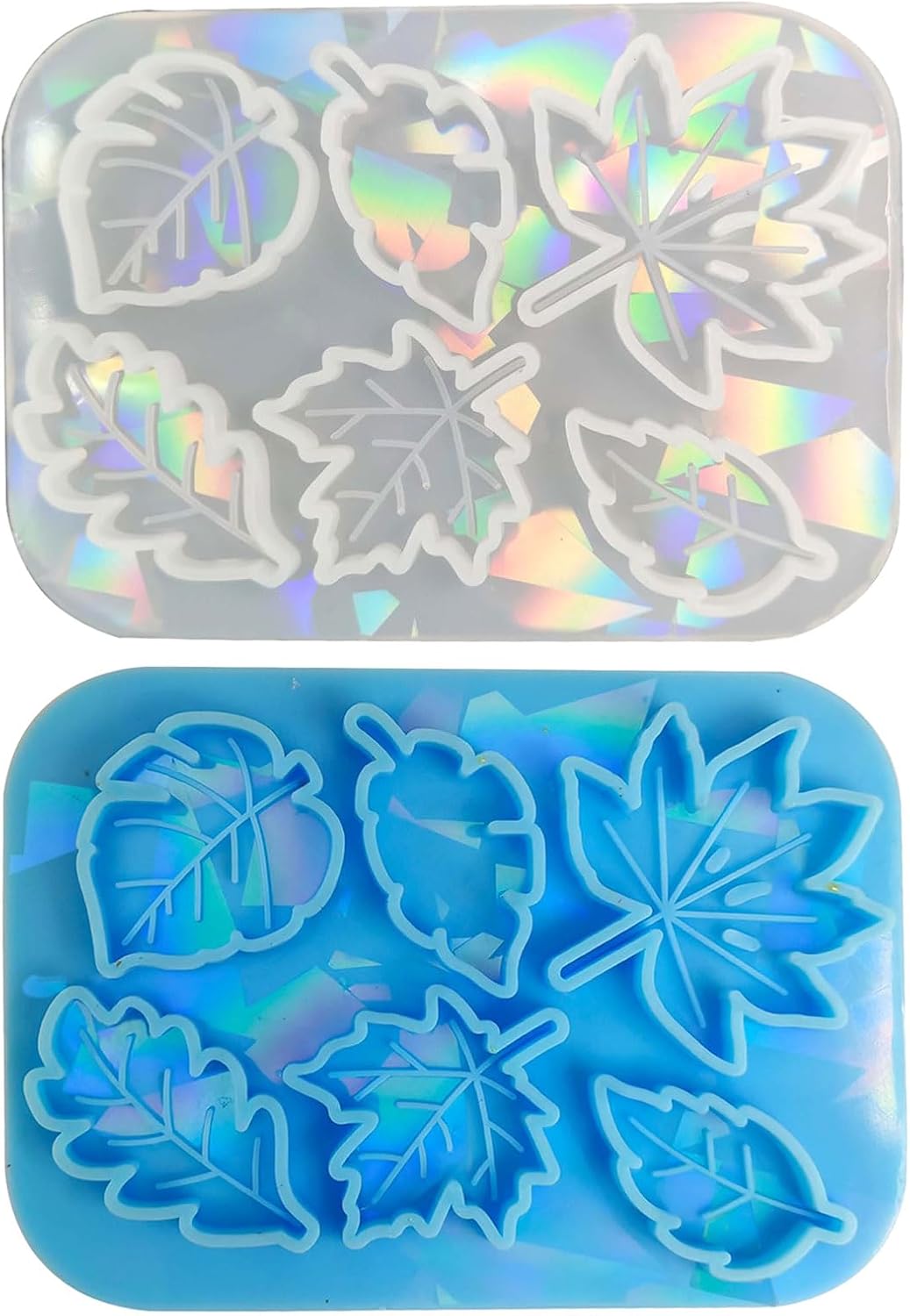 Moldes de resina de hojas, moldes de silicona para hojas de resina epoxi, moldes de fundición de resina para manualidades, fabricación de pinzas