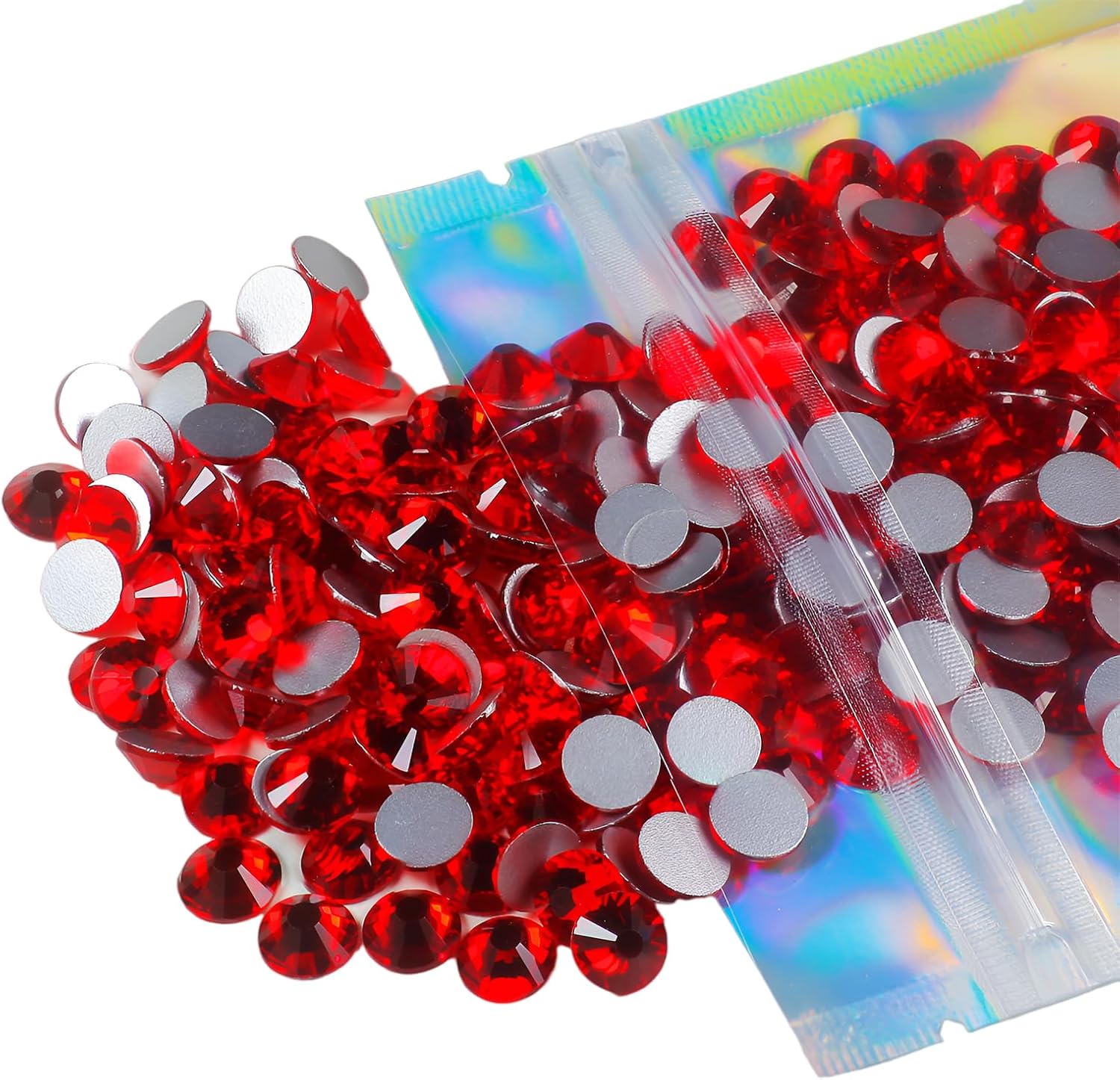 Genie Crystal ss34 – 288 diamantes de imitación de cristal rojo de 0.315 pulgadas, diamantes de imitación Siam con parte trasera plana, gemas de