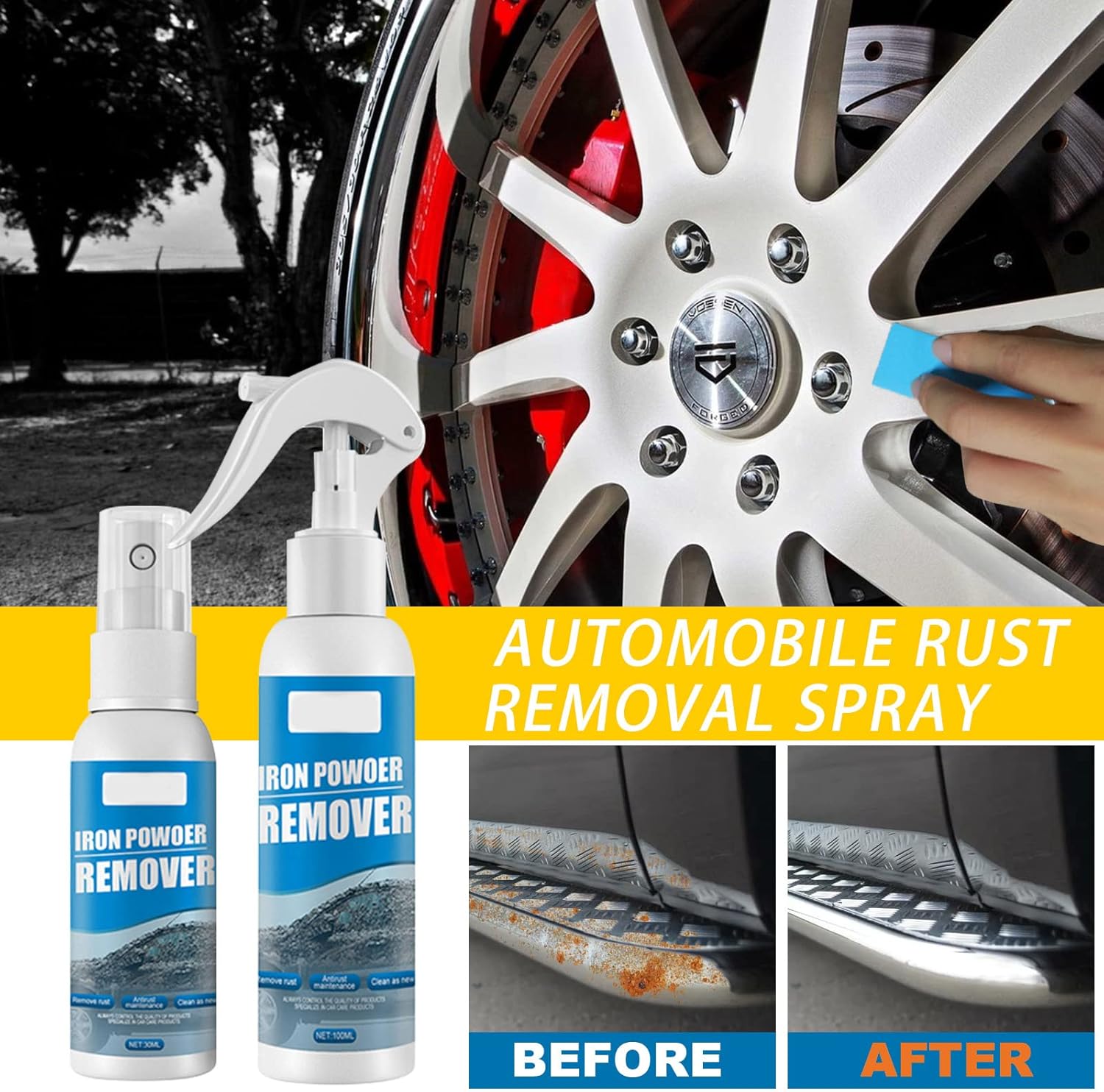 MQSHUHENMY Spray removedor de óxido para automóvil, 3.5 onzas líquidas, aerosol inhibidor de óxido, removedor de óxido para automóvil, aerosol de