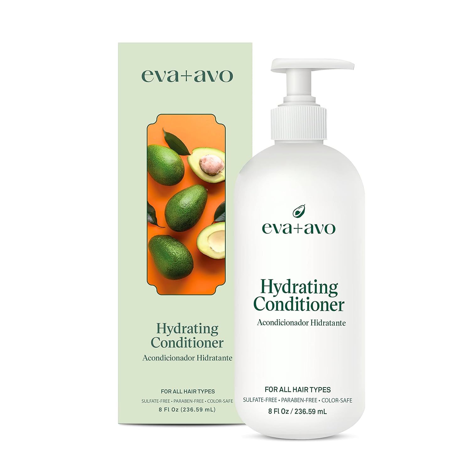 Eva + Avo Acondicionador Hidratante 8 Oz. + 32 Oz. Recarga