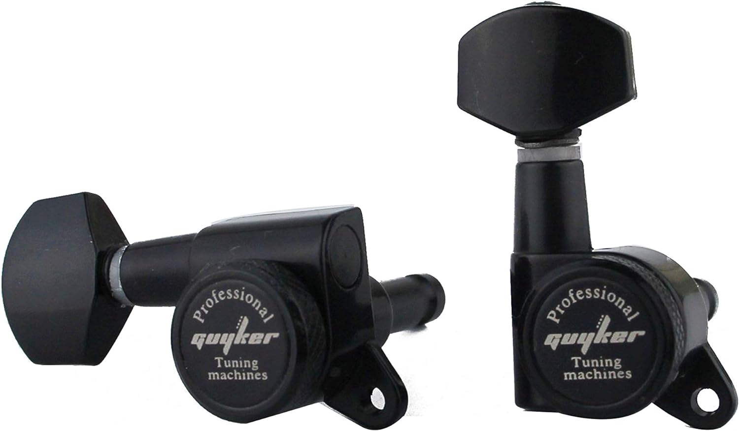 Guyker Afinadores de bloqueo de guitarra (3L + 3R Handed)  Clavijas de afinación de cuerda de bloqueo 118 Cabeza de máquina con mango hexagonal de
