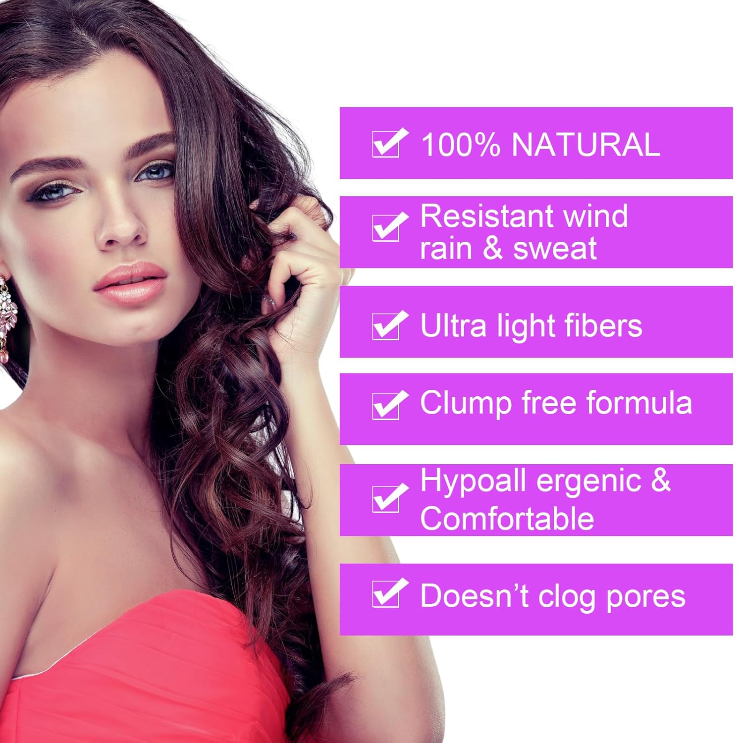 Fibras capilares para adelgazar el cabello para mujeres, color negro, fibras de construcción de cabello de 0.97 oz, oculta instantáneamente la