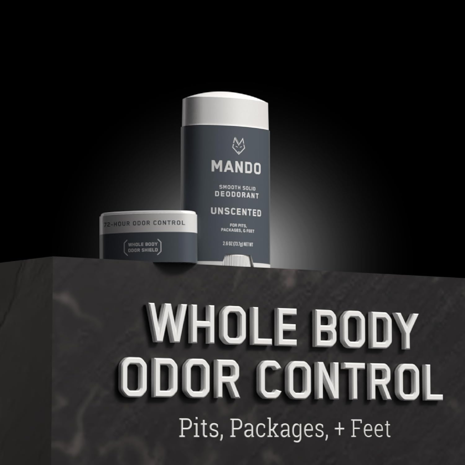 Mando Desodorante de cuerpo entero para hombres, barra lisa y sólida, control de olores de 72 horas, sin aluminio, sin bicarbonato de sodio, seguro