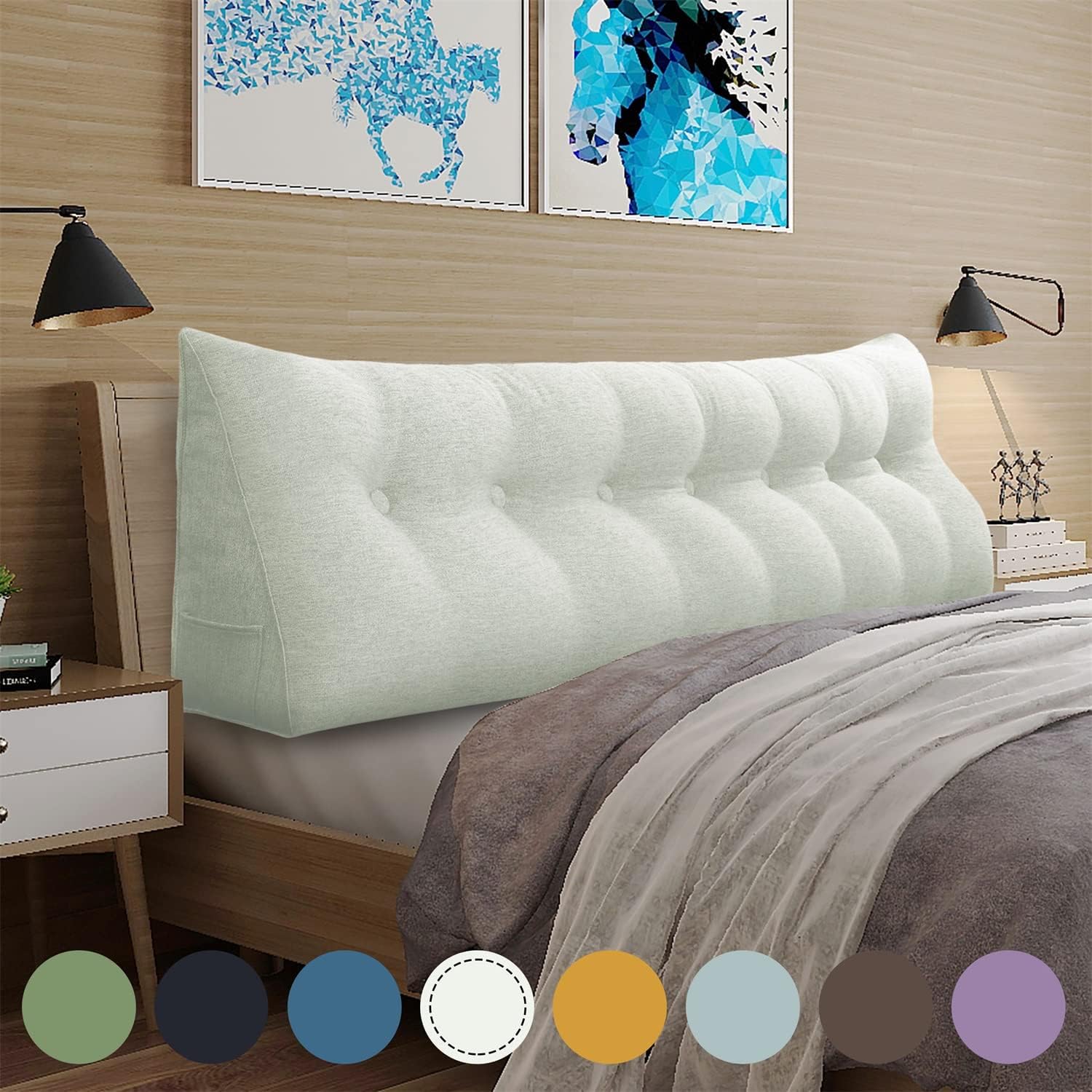 Almohada WOWMAX grande de apoyo con forma triangular, almohada con forma de cuña para respaldo o lectura, cabecero para el día de la Madre, para la
