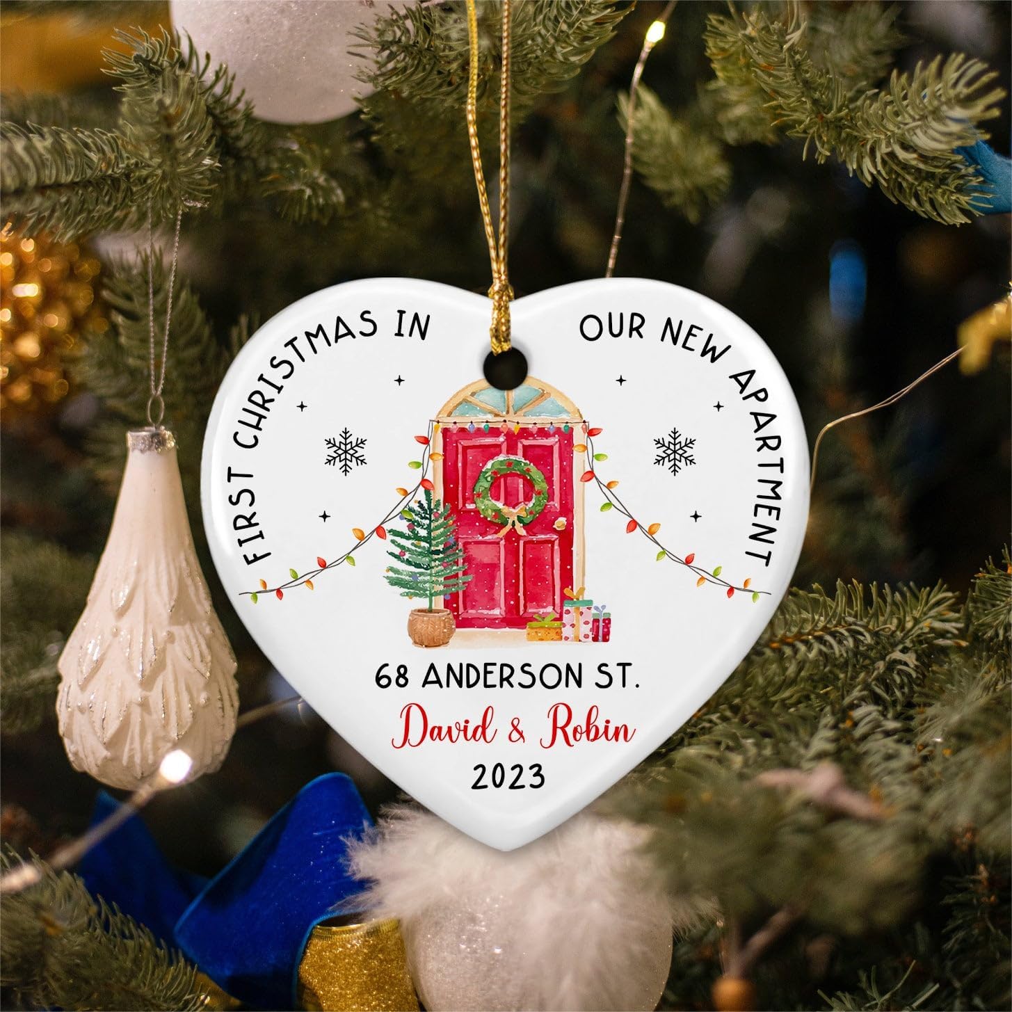 Adorno personalizado para la primera Navidad en nuestro nuevo apartamento 2024, 2024, 2024, adorno de nuestro primer apartamento, regalos para