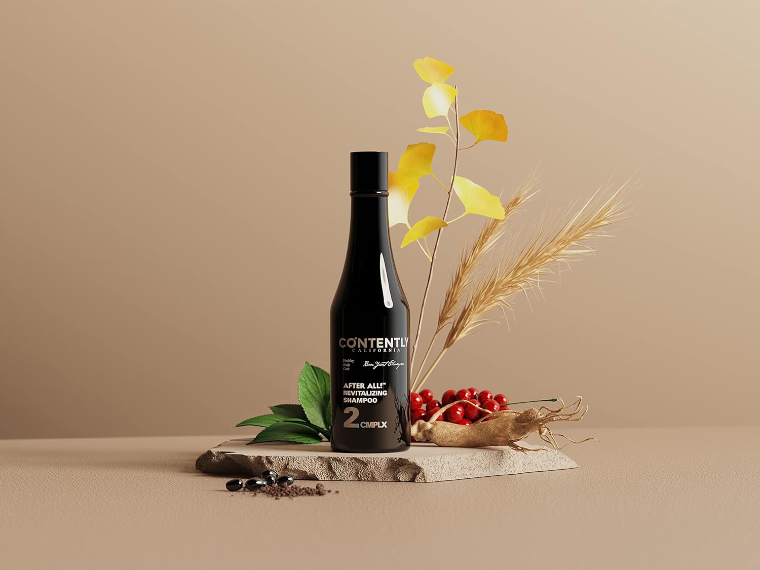 Contently Después de todo! Champú revitalizante 10.14 onzas líquidas Champú voluminizador para el cuero cabelludo más fuerte y saludable rico en
