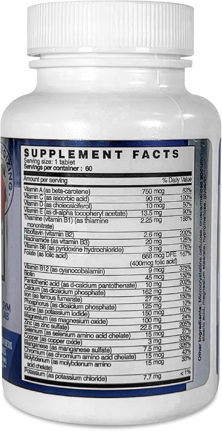 multivitamínico, vitamina A, vitamina C, vitamina D, vitamina E, vitamina B12, vitamina B6, calcio, zinc, fósforo, potasio, hierro, minerales,