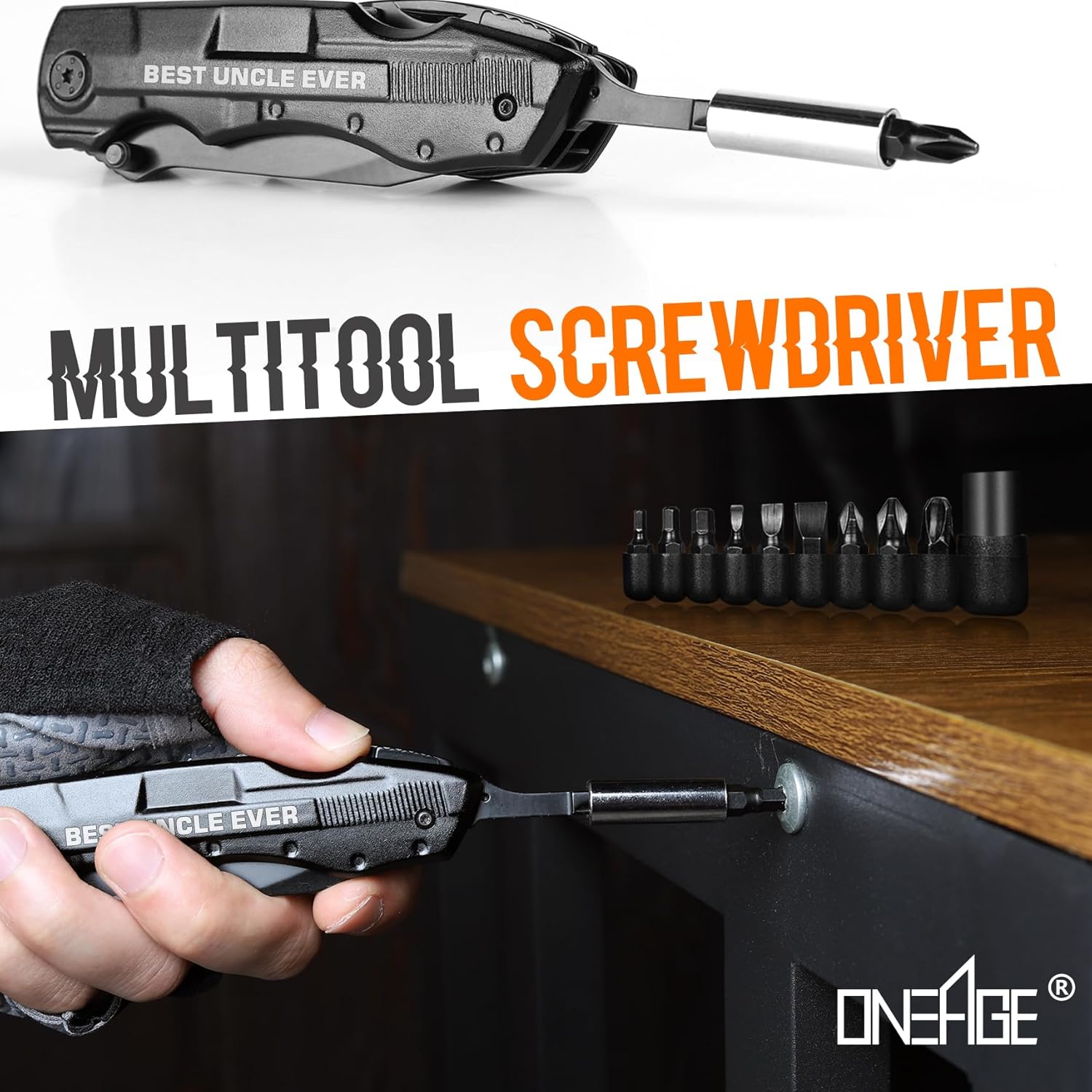 Regalos para tíos, cuchillo multiherramienta “Best Uncle Ever”, rellenos de calcetines para tío, regalos de cumpleaños para tío, regalos para el