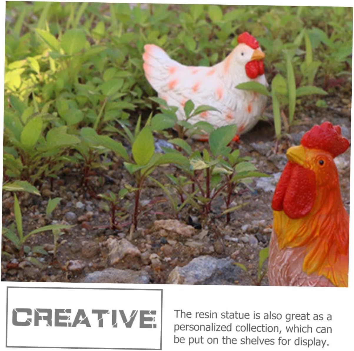 Estatuas de pollo mini estatuas de pollo figuras de jardín de animales figura de pavo Figuras de gallo de pollo escultura de animales de granja