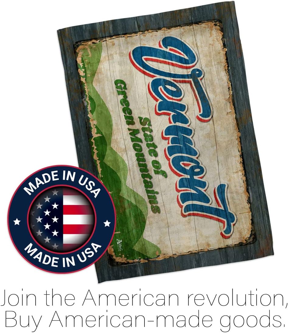 Americana Home & Garden Vermont Vintage Garden Flag Regional States American Territories Republic Country Particular Area House Decoration Banner