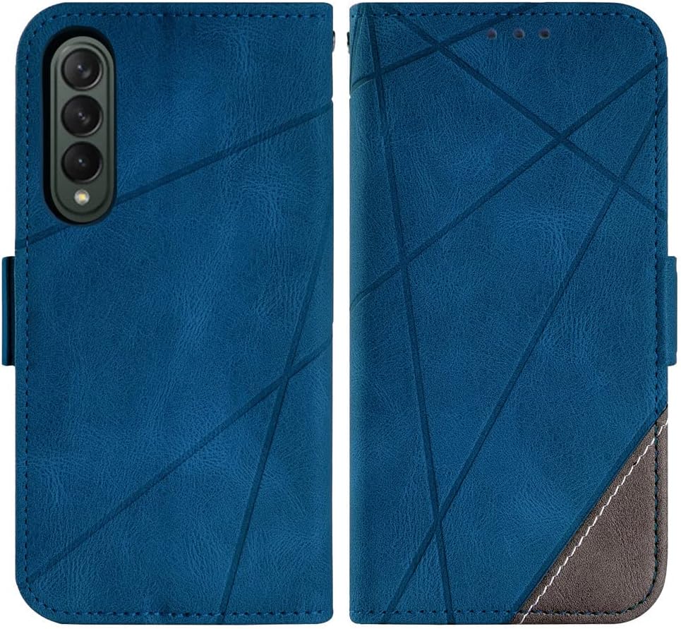 Asuwish Compatible con Samsung Galaxy Z Fold 4 5G 2022 – Funda tipo cartera y cordón de cuero, soporte para tarjetas, accesorios celulares, fundas