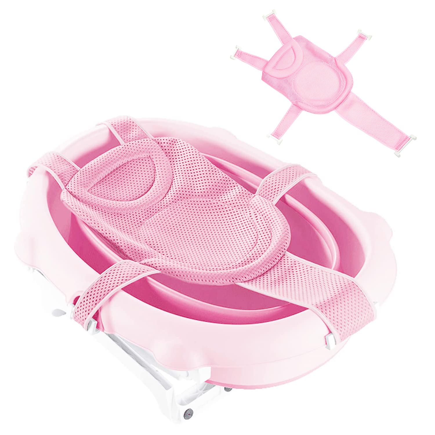 Red de soporte para asiento de baño para bebé, almohadilla suave para reposacabezas de bebé, transpirable, para recién nacidos, para bañera y ducha,