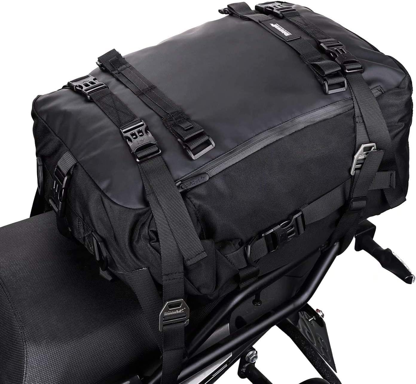 Rhinowalk Bolsa trasera para motocicleta, bolsa de alforja de motor, estante trasero, tronco, accesorios de motor profesionales, impermeable, bolsa