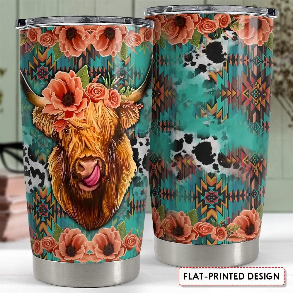 SANDJEST Vaso de piel de vaca occidental de 20 onzas con tapa, regalo para mujeres, niñas, hijas, hermanas, amantes de los animales, Navidad,