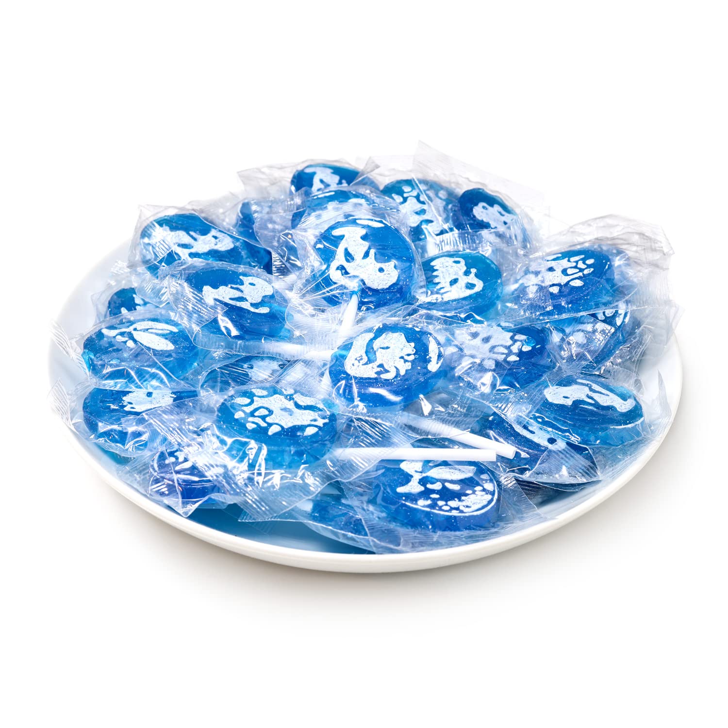 Funtasty Dinos Icing Tattoo Lollipops envueltos individualmente Wildberry Hard Candy, tarro de 2 libras (110 unidades)