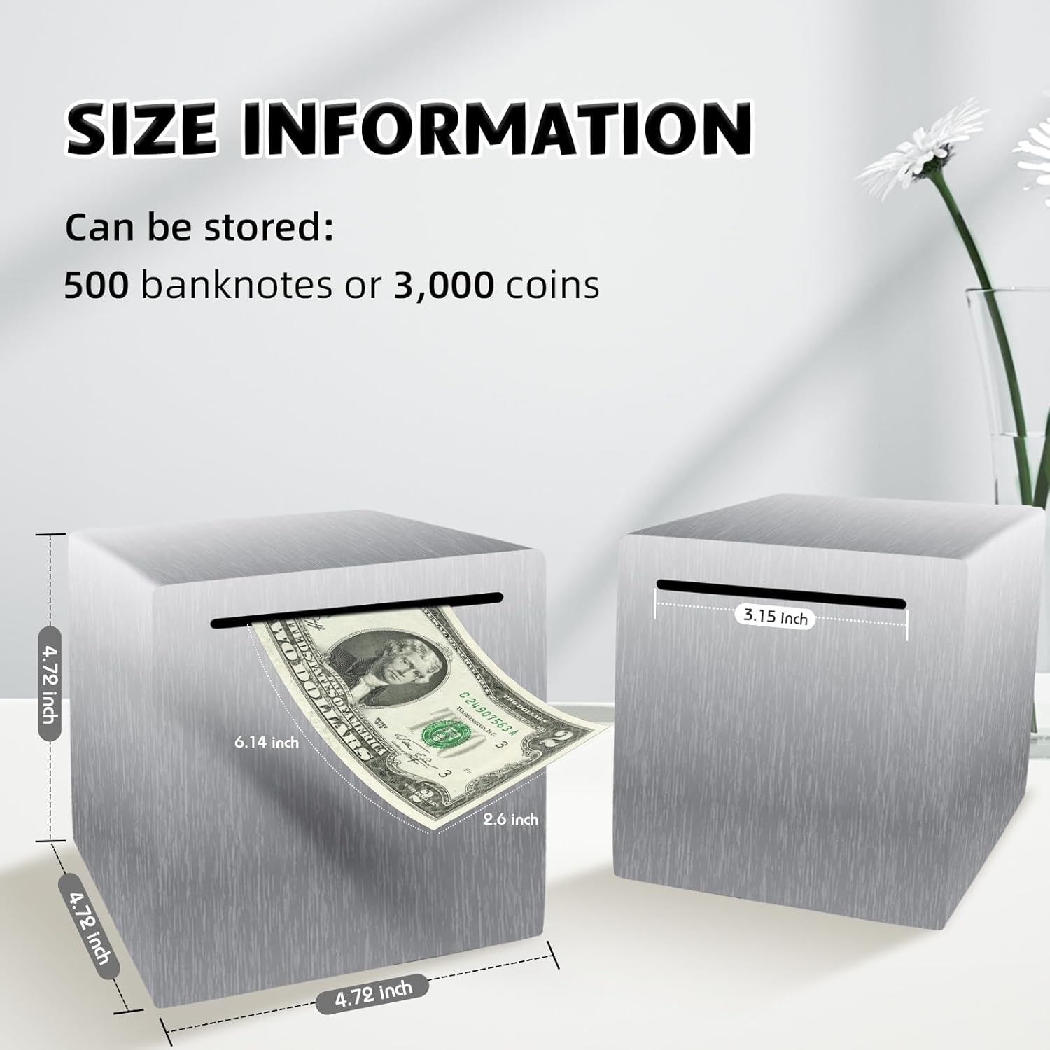 Caja de dinero de acero para dinero real hucha para adultos debe romperse para abrir, caja de ahorro de dinero de metal irrompible para ahorrar