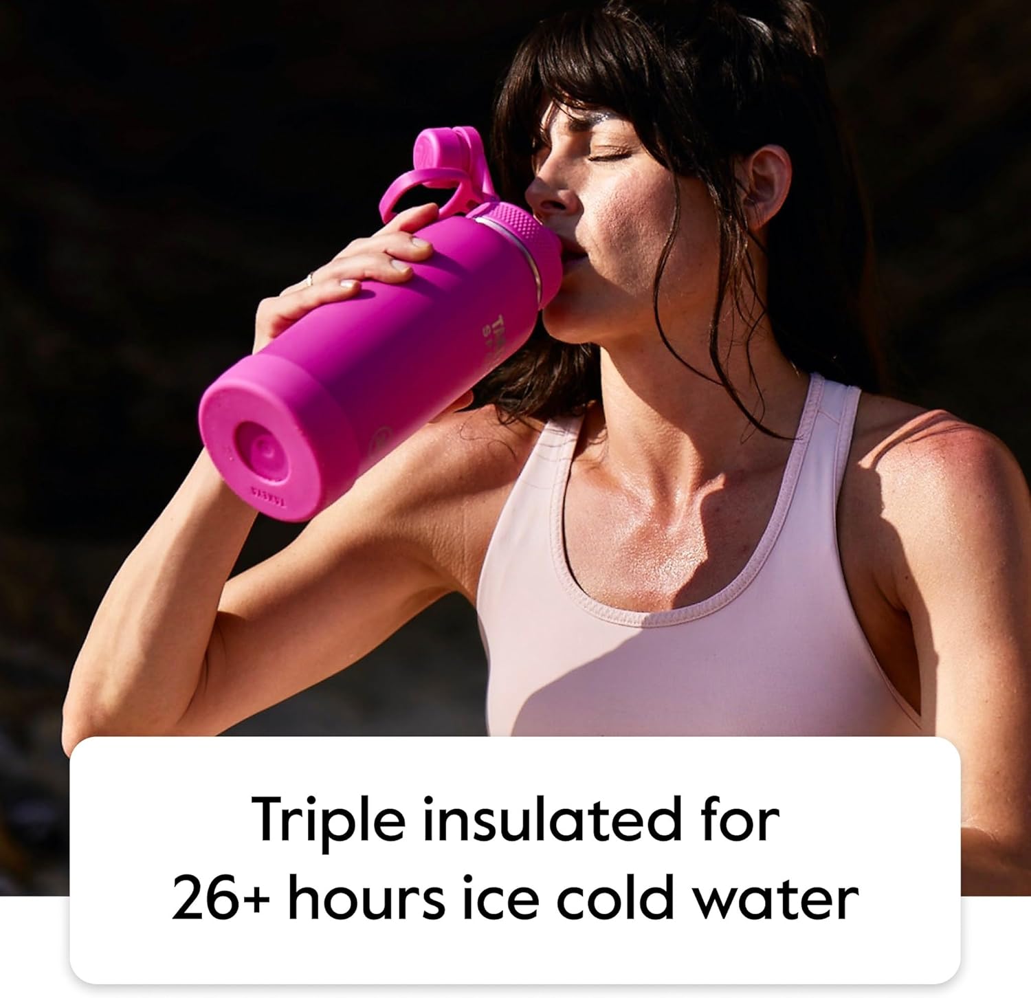 Takeya Botella de agua deportiva de acero inoxidable con aislamiento de triple pared de 32 onzas con tapa de boquilla de bloqueo de hielo, calidad