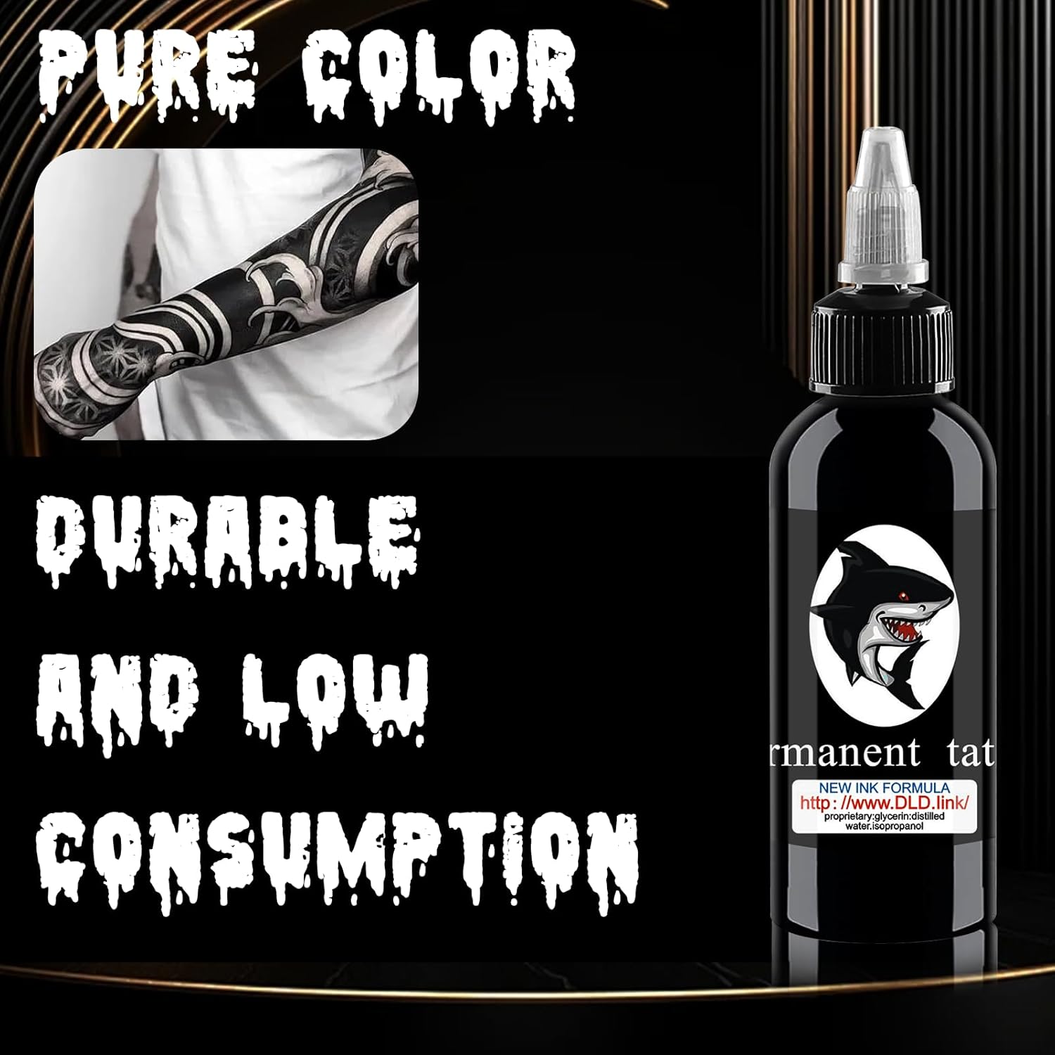 1 botella de tinta de tatuaje de 4.1 fl oz  Tinta de tatuaje opaca  Tinta negra oscura y negrita pigmentos de sombra negra  Tinta de tatuaje