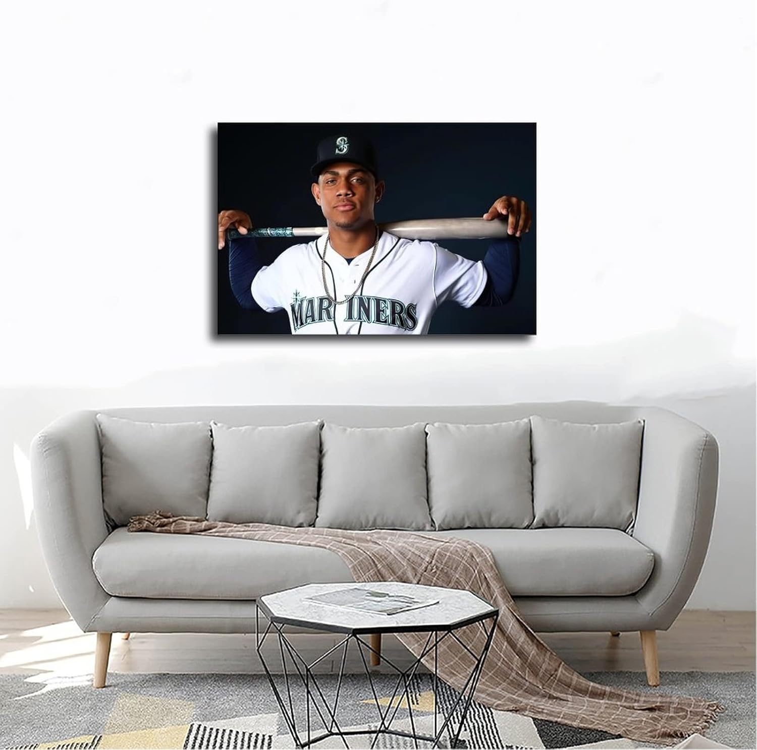 Julio Rodríguez – Póster en lienzo con diseño de estrellas de béisbol para decoración de pared, pintura para sala de estar, dormitorio, sin marco 12