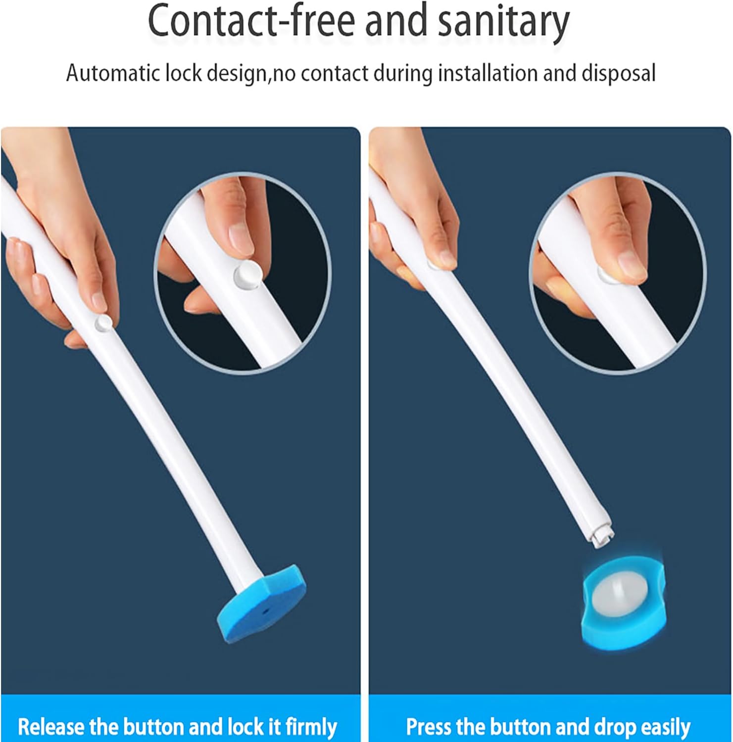 KIRIKIT – Varita de inodoro con 40 repuestos, limpiador desechable para inodoro montado en la pared con kit de limpieza para baño, accesorios de