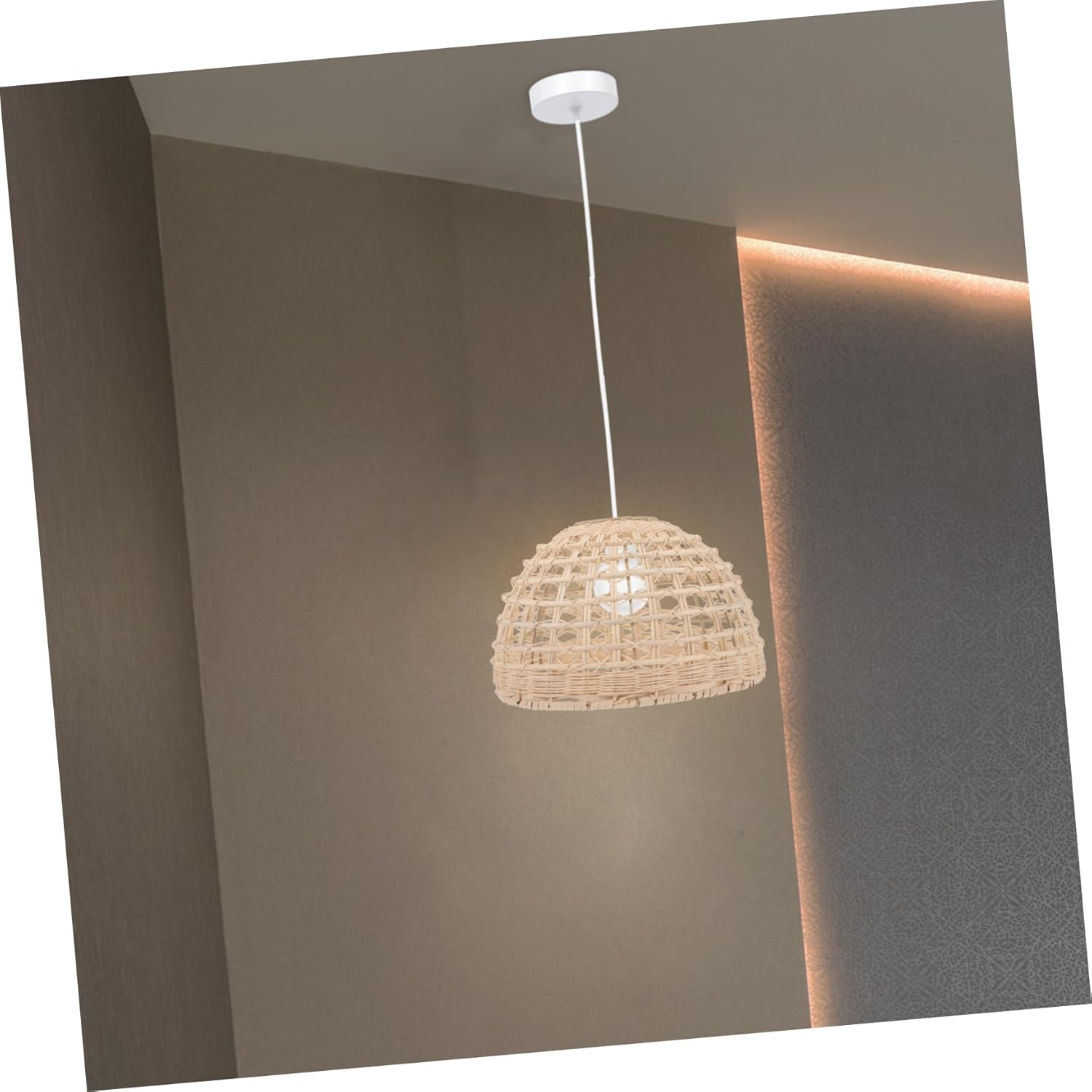 Lámparas decorativas imitación ratán cuerda lámpara de plástico organizador de escritorio pantalla de luz