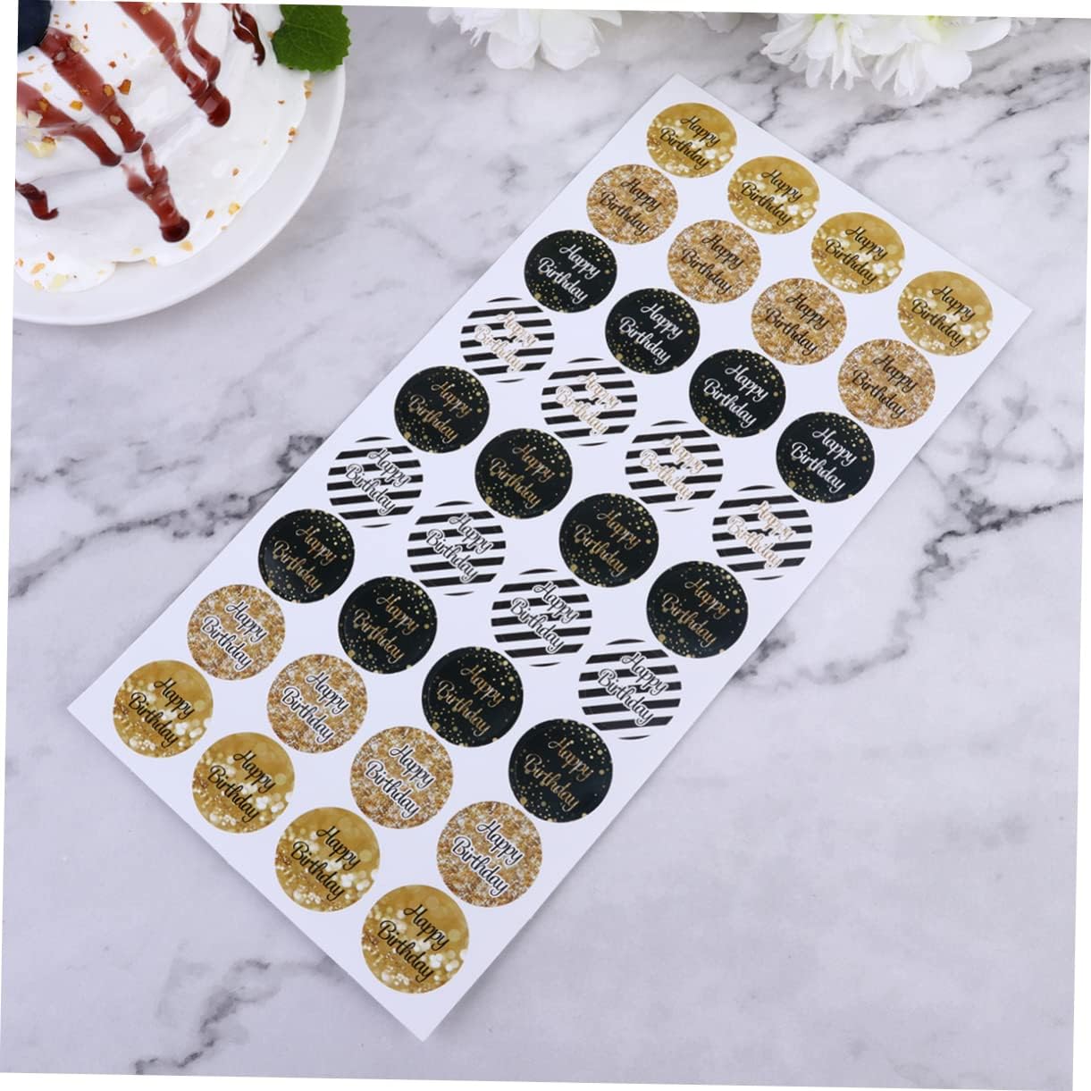 STOBOK 24 Sheets Birthday Gift Tags Labels Kraft Paper Sticker Stickers Birthday Candy Adhesive Gift Tags Birthday Round Sticker Gift Wrapping Kraft