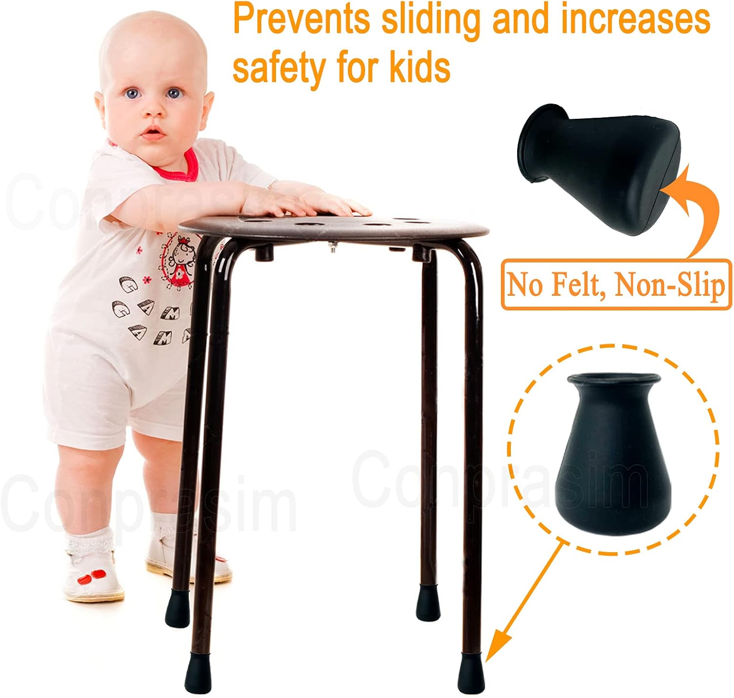 Protectores de suelo de silicona extra pequeños para patas de silla, para muebles de 0.5 a 1 pulgada, fundas antideslizantes para patas de silla,