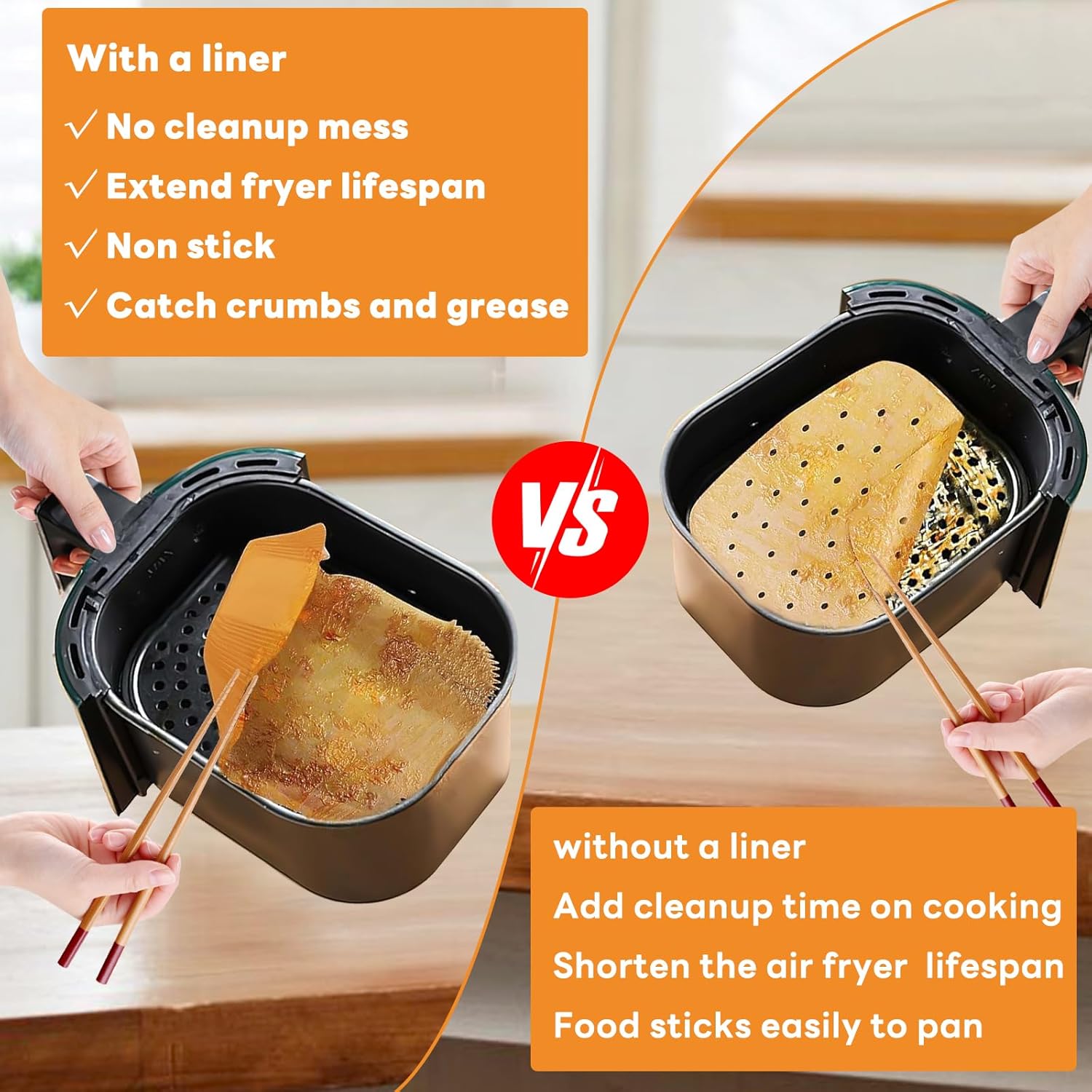 Forros de papel desechables para freidora de aire Ninja Dual Airfryer, papel pergamino antiadherente rectangular, accesorios para freidora de aire,
