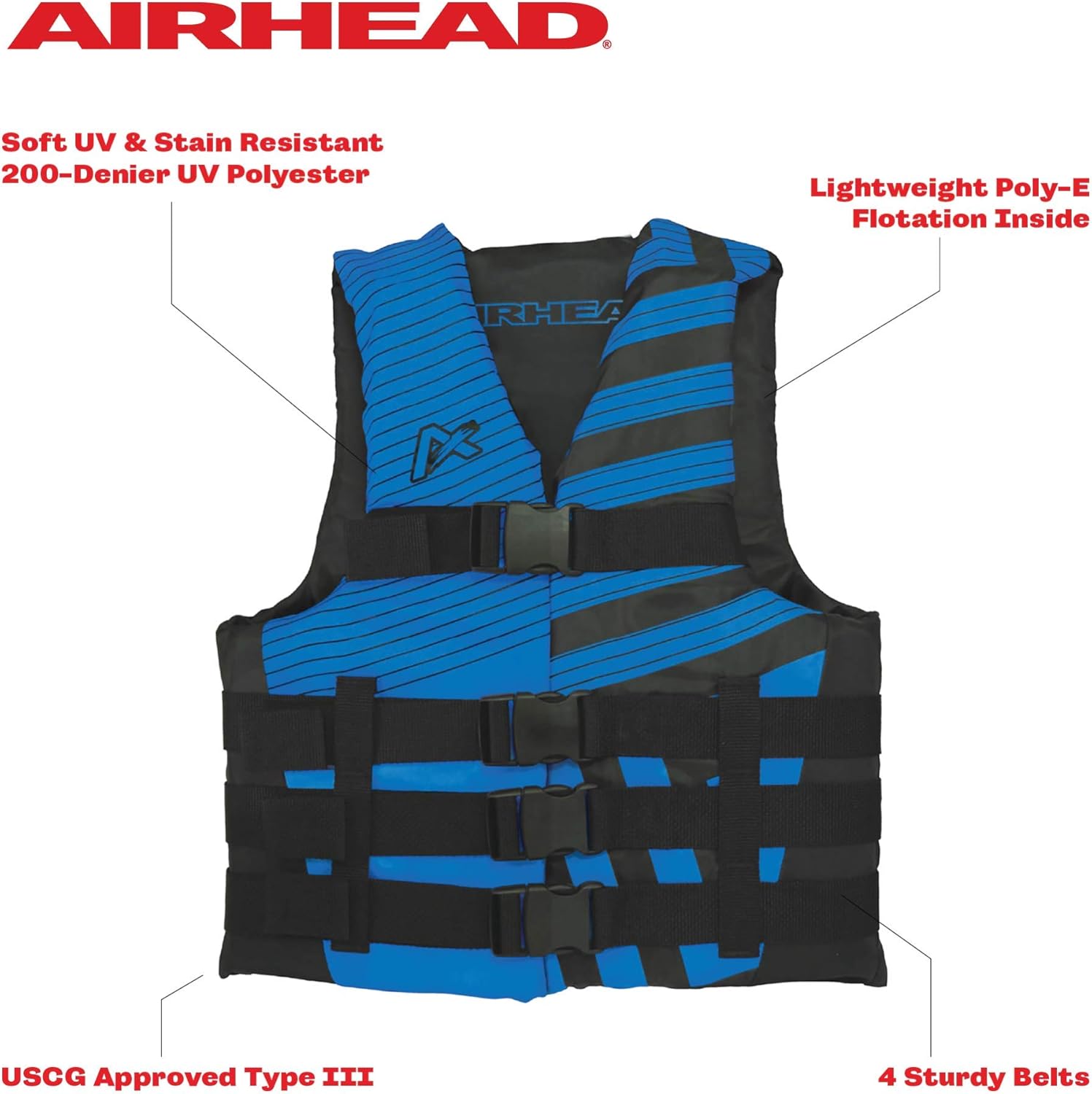 Airhead Chaleco salvavidas de tendencia, aprobado por la Guardia Costera, tallas para hombres, mujeres y jóvenes
