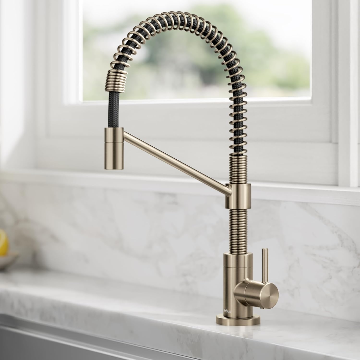 KRAUS Bolden Grifo de filtro de agua potable de una sola manija para ósmosis inversa o sistema de filtración de agua en bronce champán antiguo sin