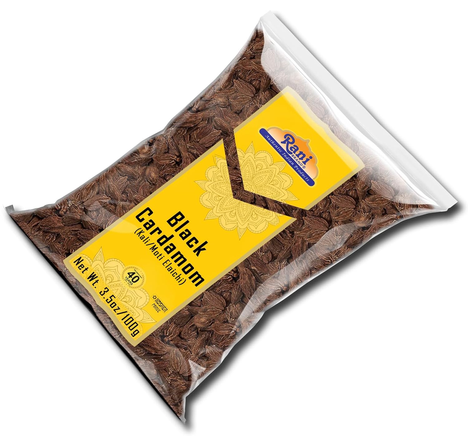 Rani – Cápsulas de cardamomo negro (Kali Elachi) – Especias indias enteras de 3.5 onzas (3.53oz)  Todo natural  Vegano  Apto para gluten  Sin OMG