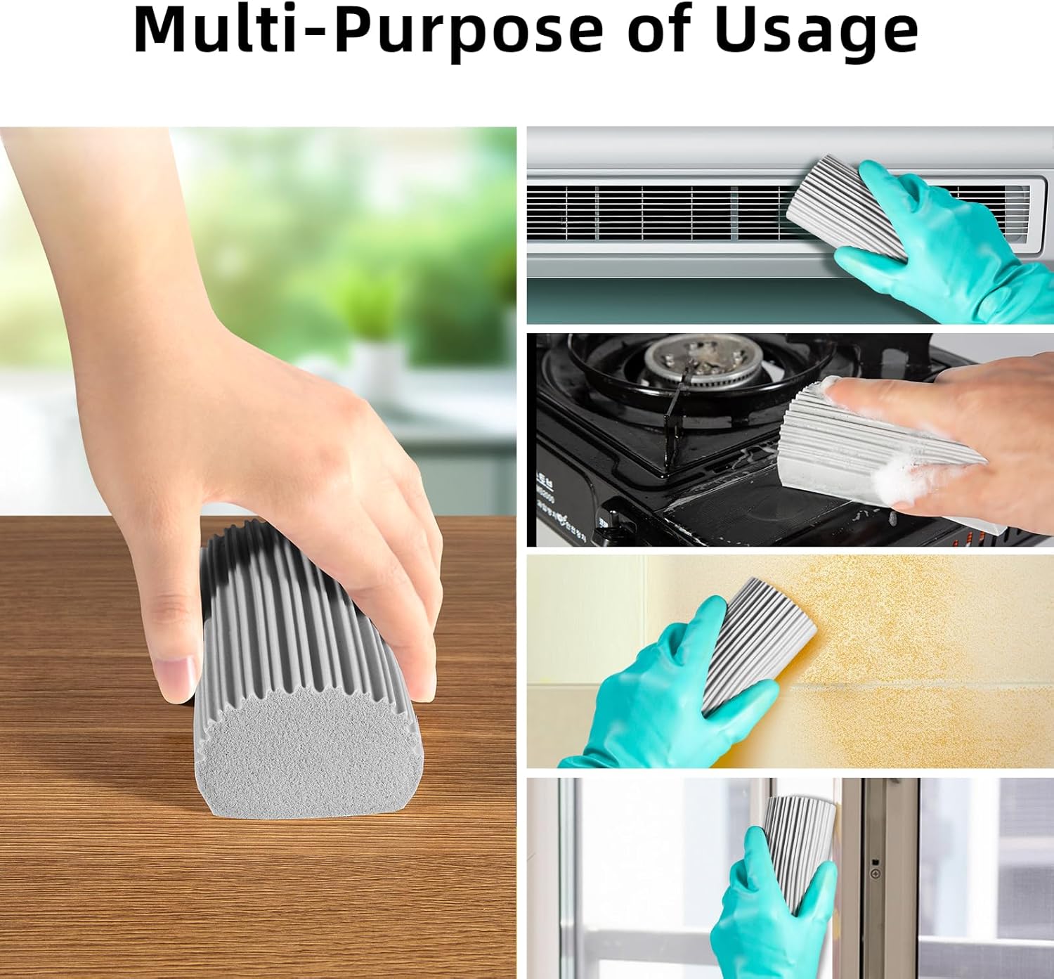 Esponja húmeda para polvo, paquete de 6, cepillo mágico para limpiar persianas, platos, vidrio, zócalos, rejillas de ventilación, barandillas,