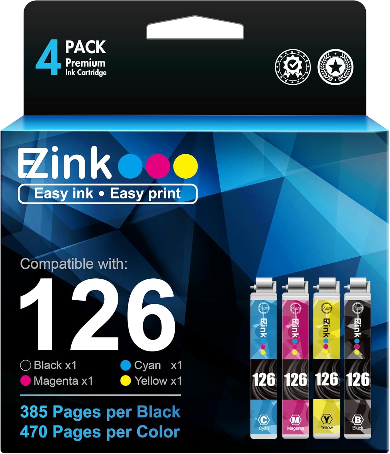 E-Z Ink (TM – Cartucho de tinta remanufacturado de repuesto para cartuchos de tinta Epson 126 T126 para usar con WF-3540 WF-3520 WF-7010 WF-7510