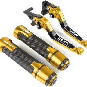 for Kawasaki H2 H2R 2015-2016 Motorcycle Accessories CNC Adjustable Folding Brake Clutch Levers Handlebar Hand Grips H2R Logo (Color  7) for Kawasaki H2 H2R 2015-2016 Motorcycle Accessories CNC Adjustable Folding Brake Clutch Levers Handlebar Hand Grips H2R Logo (Color  7)