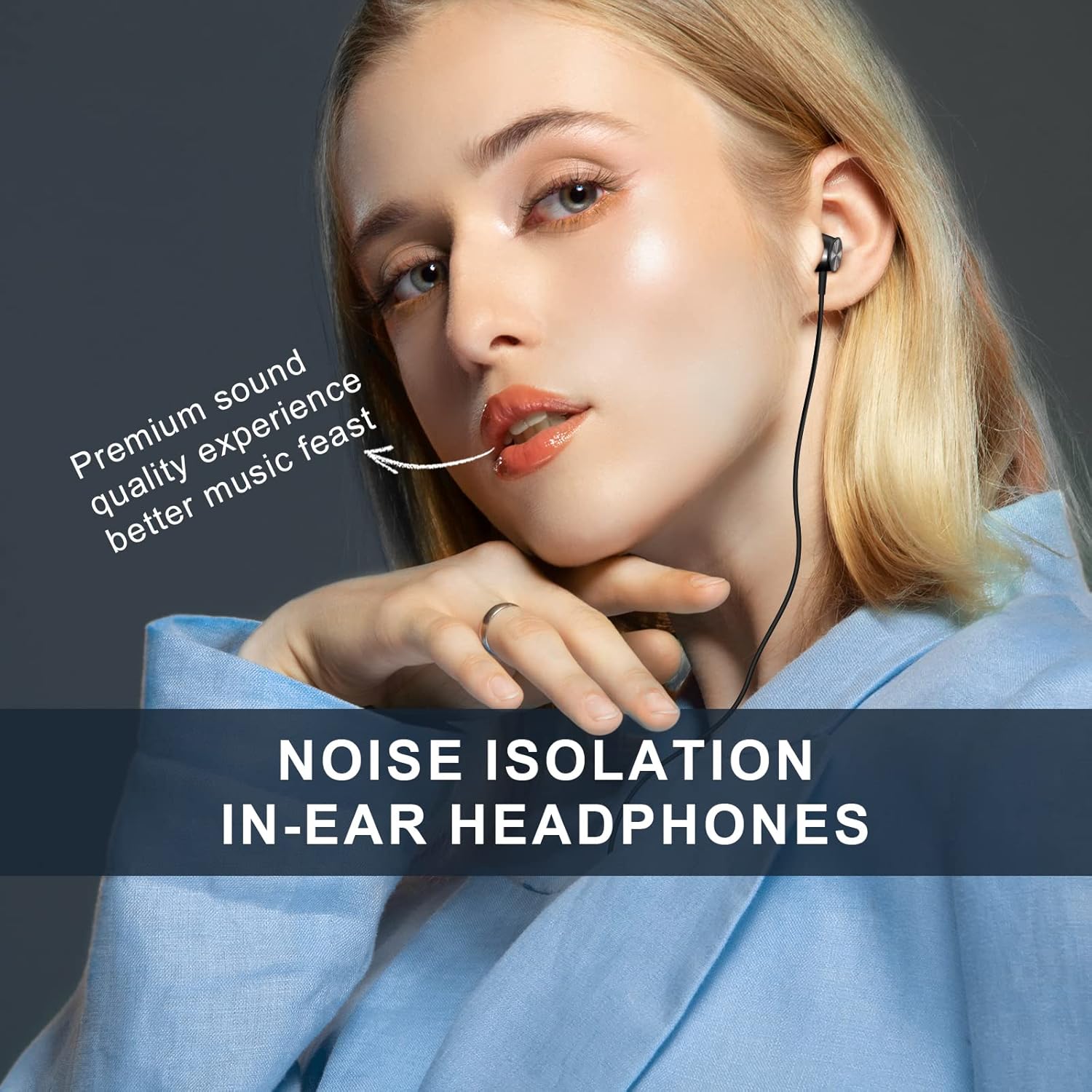 Auriculares Lightning para iPhone 13, 14, 12 Pro Max, con certificación MFi con micrófono, aislamiento de ruido, auriculares estéreo de graves