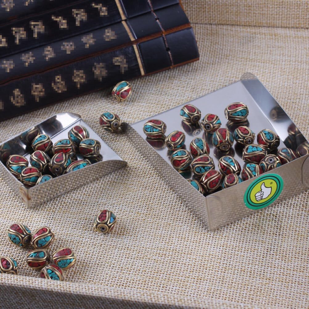 SUPVOX 10 cuentas de Buda hechas a mano de Nepal, cuentas espaciadoras de cobre, cuentas de agujero para fabricación de joyas (496-Y10267)