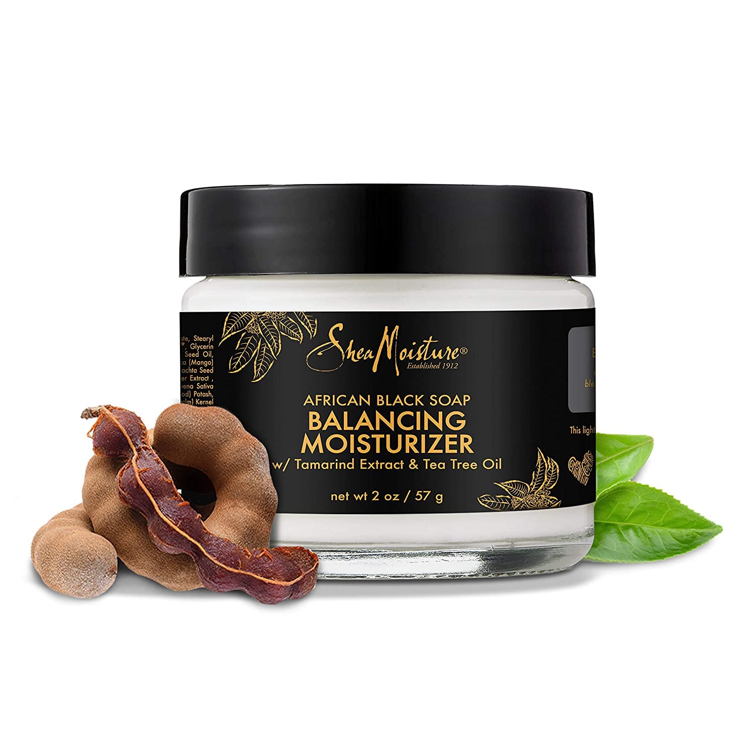 SheaMoisture Cuidado de la piel, hidratante facial, auténtico jabón negro africano hidratante equilibrante para piel propensa al acné y a las
