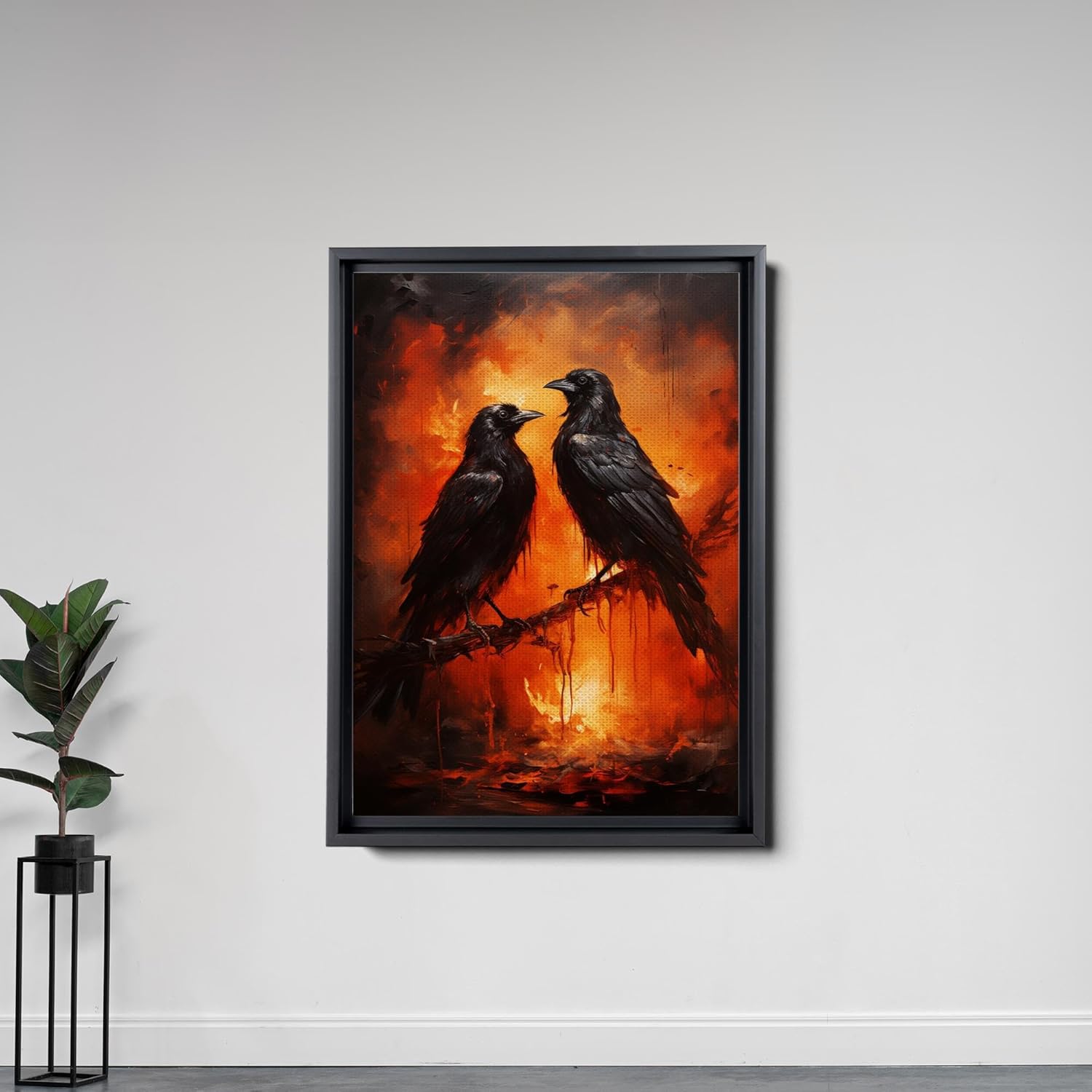 Lustrous Art Print, Two Mirrored Crows Circling In Surreal Sky, Crow Prints, Crow Art, Crow Artwork, Crow Art Print, Crow Art Canvas, Canvas Prints,