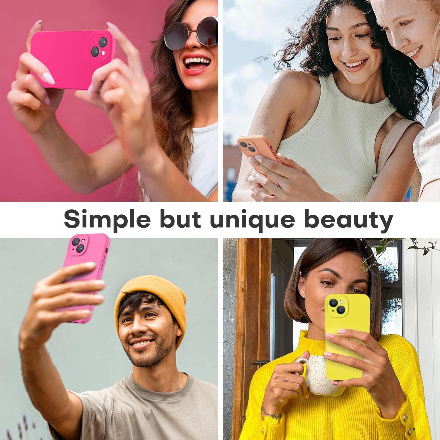LOVE 3000 Funda compatible con iPhone 13, protección de cámara, goma de silicona líquida de alta calidad, forro de microfibra suave, funda de