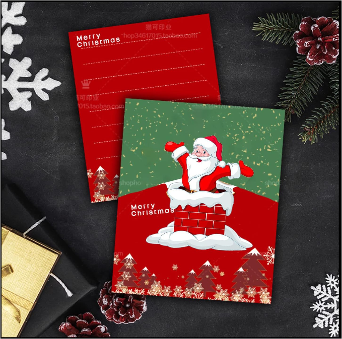 4 juegos de troqueles de Navidad de chimenea de Papá Noel para hacer tarjetas, suministros para álbumes de recortes, troqueles en relieve, plantilla