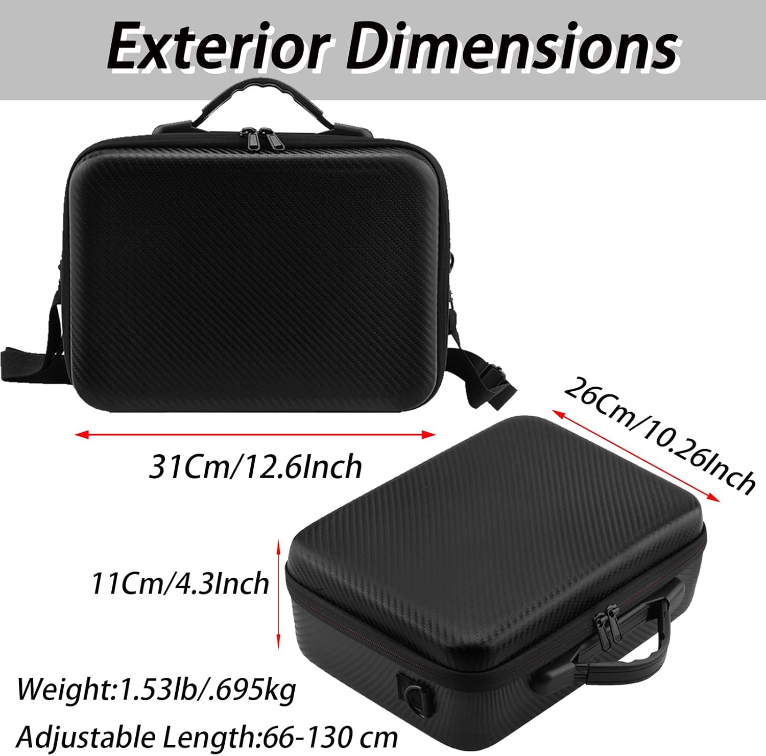 Mini 3Mini 3 Pro Funda de transporte, bolsa de hombro portátil de piel sintética para DJI RCRC-N1 y accesorios, negro