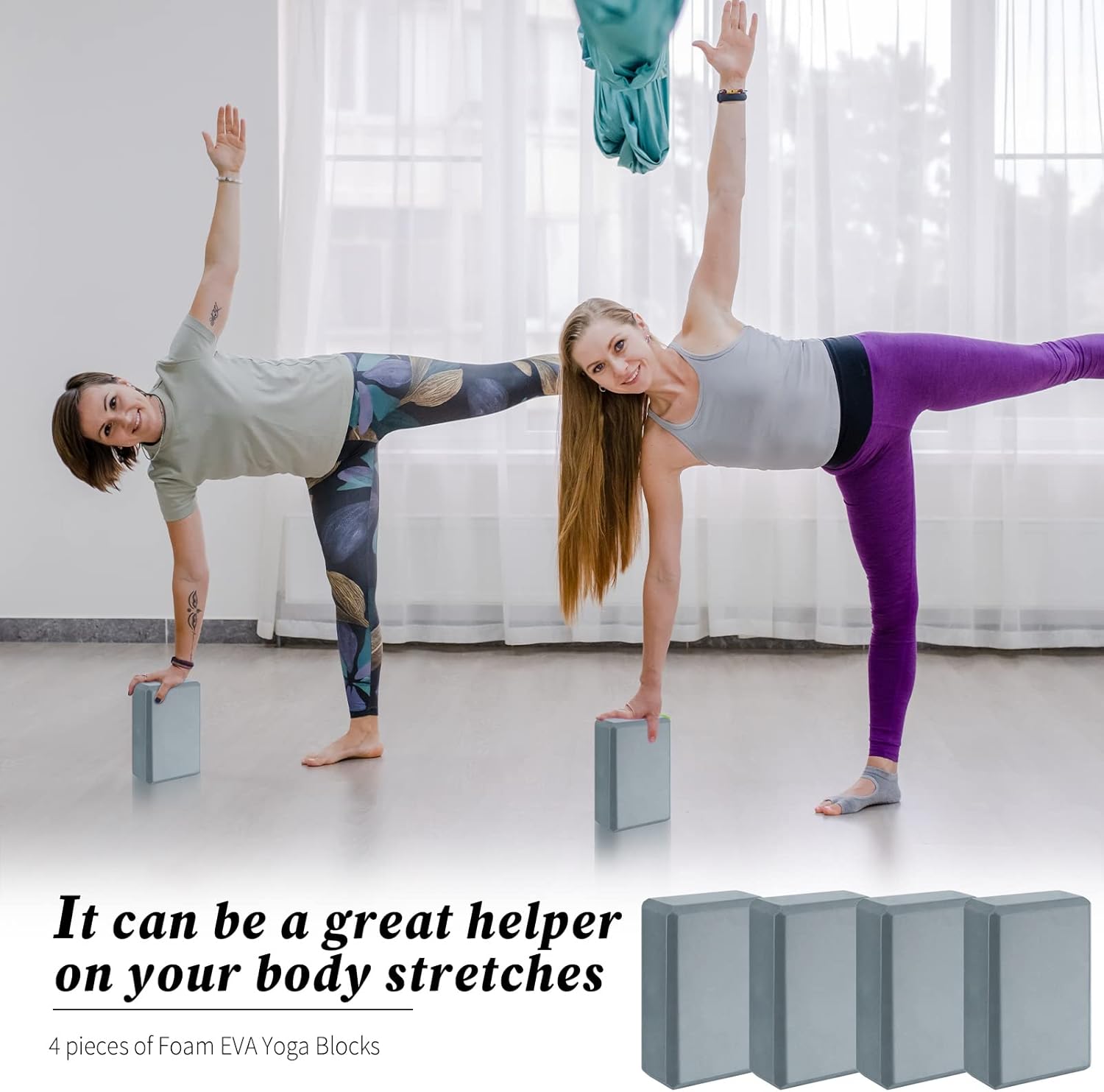 Bloques de yoga de espuma EVA suave, bloques de apoyo para yoga, ladrillo antideslizante, equipo de yoga para pilates, ejercicio, entrenamiento,